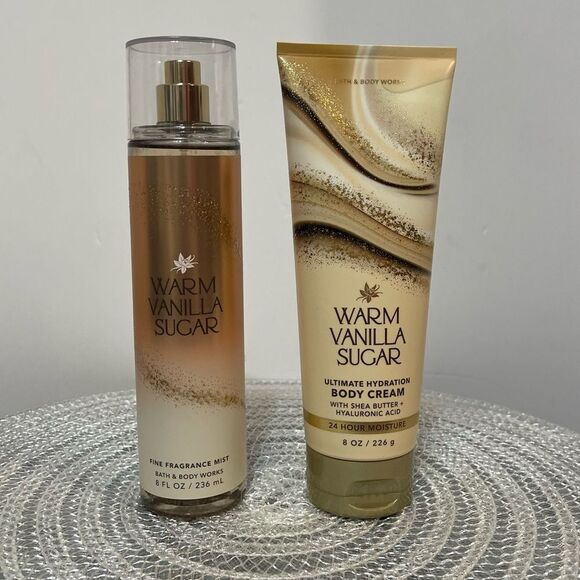 Bath & Body Works Warm Vanilla Sugar Set - Fragrance Mist & Body Cream NWT - Picture 1 of 2